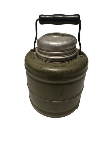 Antique metal thermos - thermos, crock