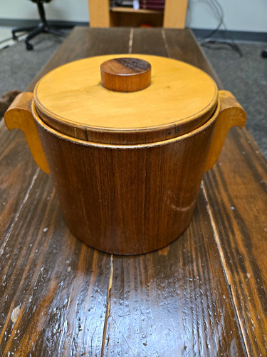 Vintage wood grain thermos - vintage,